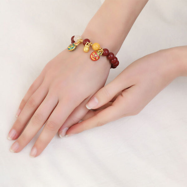 朱砂吞金瑞獸．貔貅全家福手鍊