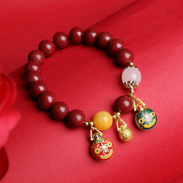 朱砂吞金瑞獸．貔貅全家福手鍊