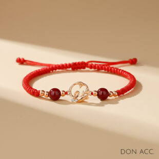 上岸本命年蓮花硃砂守護繩