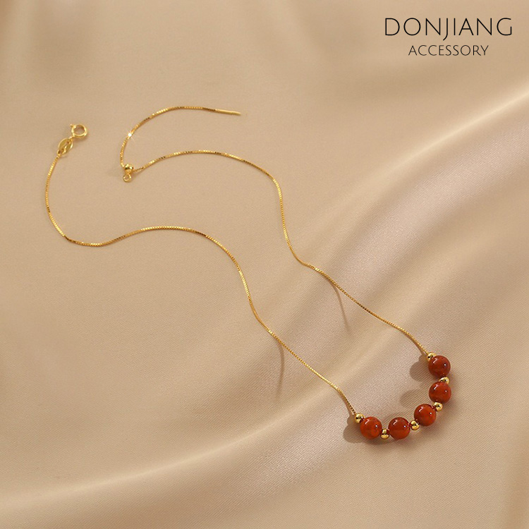 南紅瑪瑙散珠項鍊 – 懂茳飾品 donjiang accessory