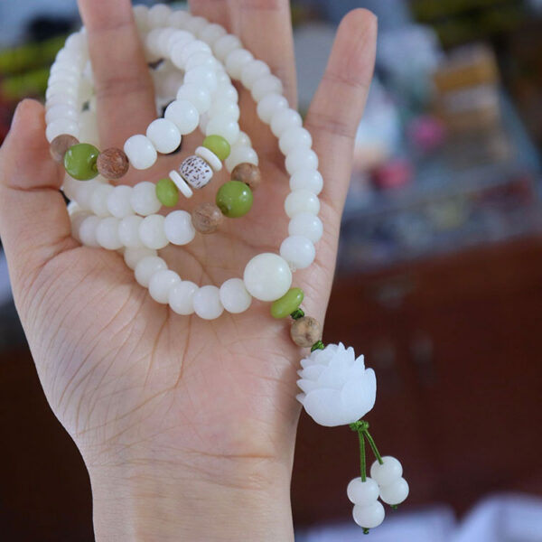 白玉菩提根108顆佛珠手鍊