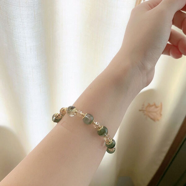 綠幽靈滿天星A05 能量水晶手鍊 – 滿天星綠幽靈|正財.事業.闢邪