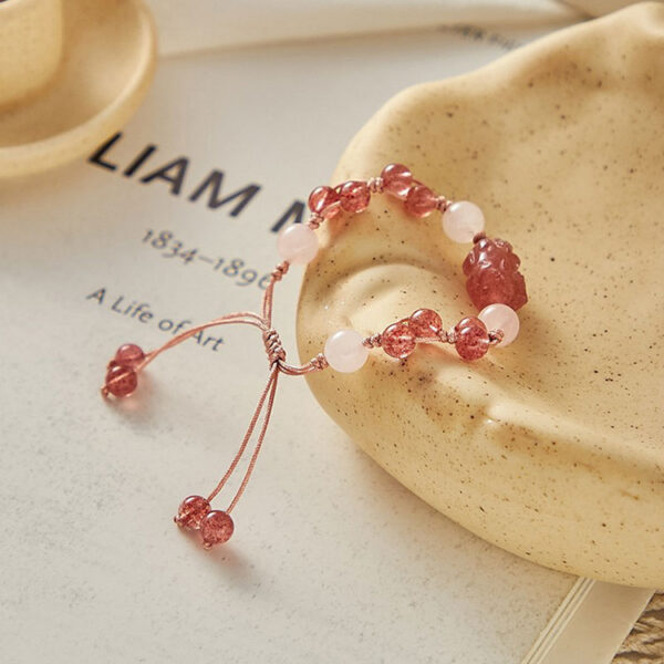 能量水晶手鍊 - 草莓晶貔貅｜財源．魅力．姻緣