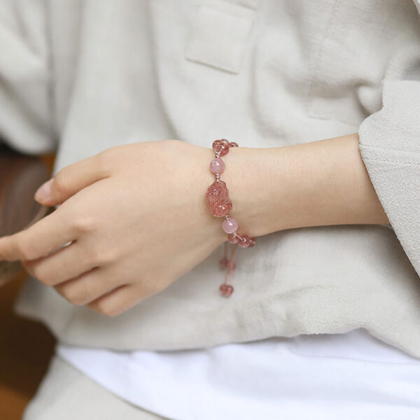 能量水晶手鍊 - 草莓晶貔貅｜財源．魅力．姻緣