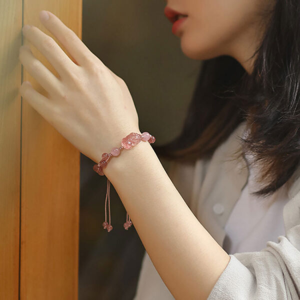 能量水晶手鍊 - 草莓晶貔貅｜財源．魅力．姻緣