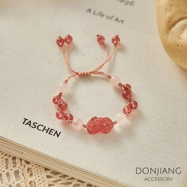 能量水晶手鍊 - 草莓晶貔貅｜財源．魅力．姻緣