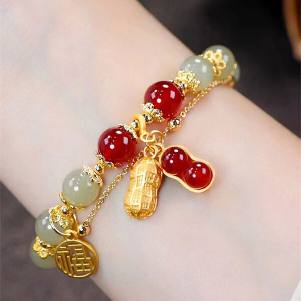 好事花生和田玉瑪瑙手鍊