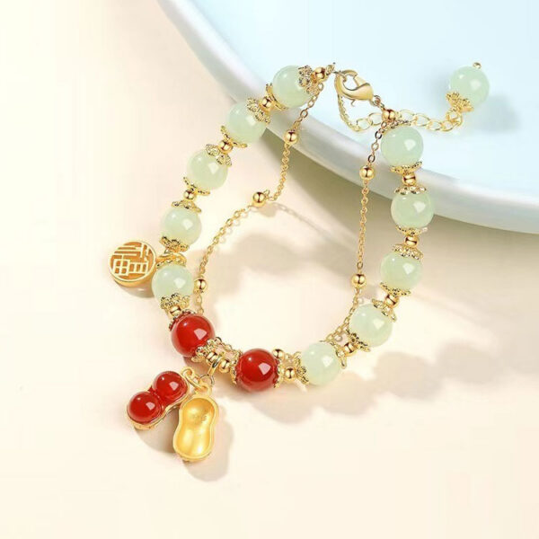 好事花生和田玉瑪瑙手鍊