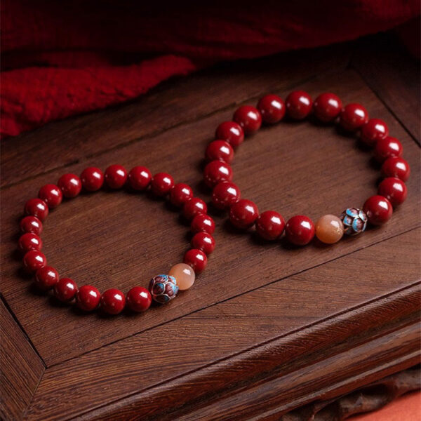 淨心蓮花太陽石硃砂手鍊｜心靈平衡・淨化活力
