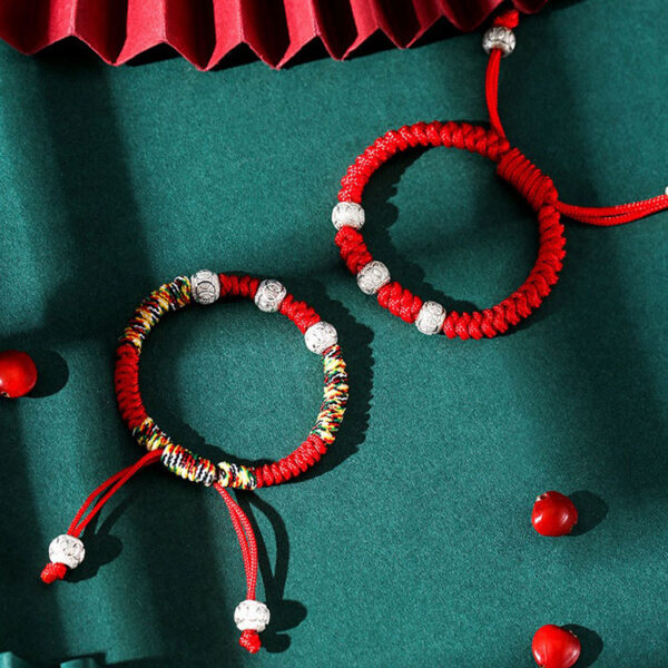 S925寶寶紅繩編織手鍊A02 【初生祝福】S925純銀・寶寶紅繩手鍊|平安祈福・彌月好禮