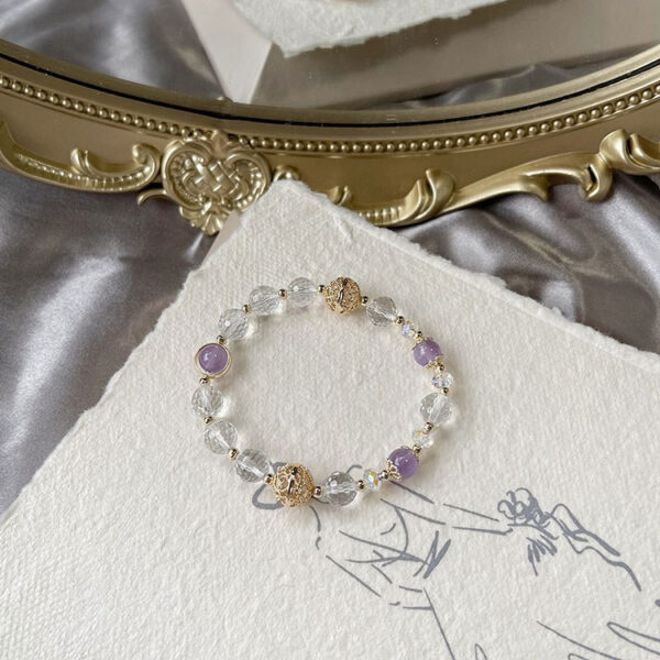 能量水晶手鍊 – 白水晶紫水晶｜淨化．智慧．平和．人緣
