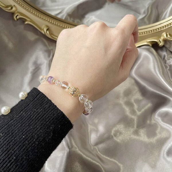 能量水晶手鍊 – 白水晶紫水晶｜淨化．智慧．平和．人緣