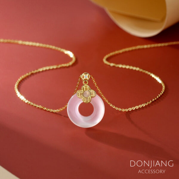 幸運平安扣玉髓懷古項鍊