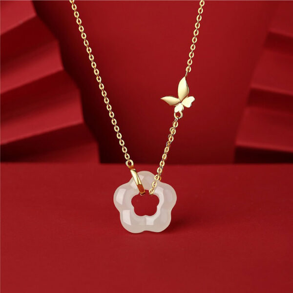 蝶戀花A04 蝶戀花和田玉墜飾項鍊 / 閨蜜友情款