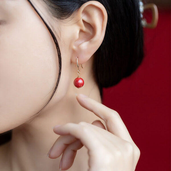 硃砂耳飾