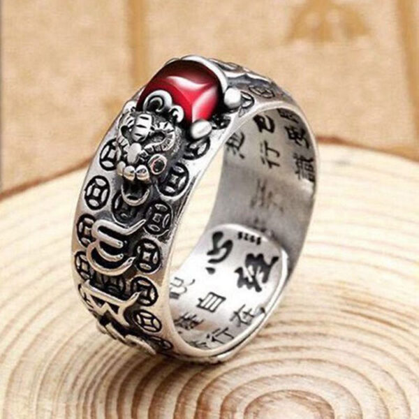 S925石榴石貔貅戒指