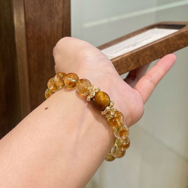 金字塔黃水晶虎眼石A04 能量水晶手鍊 – 金字塔黃水晶虎眼石手鍊|招財.避邪.防小人.去除負能量