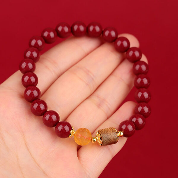 硃砂回紋蜜蠟沈香木手鍊