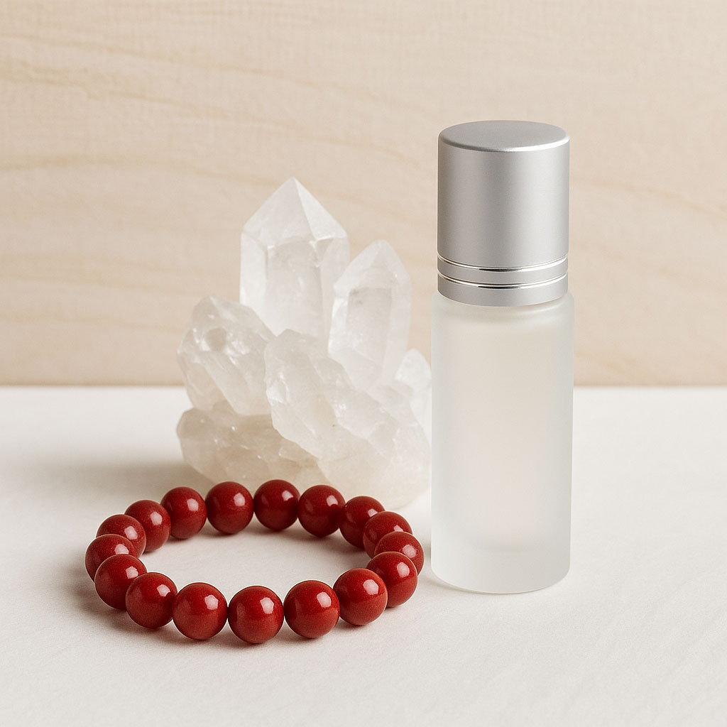 滾珠瓶搭配水晶及硃砂