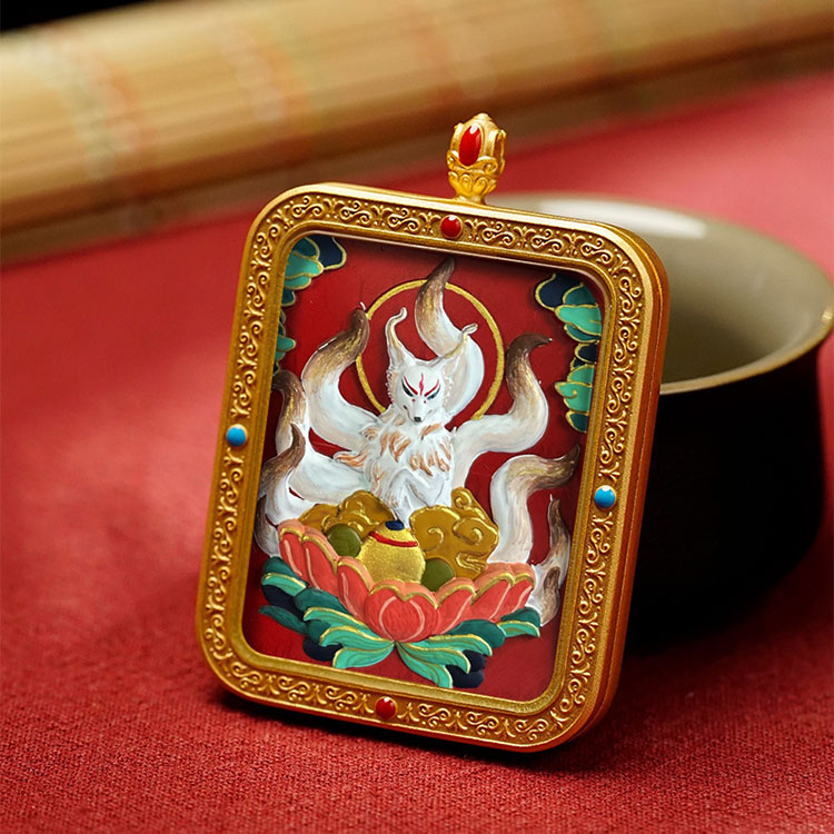 唐卡嘎烏硃砂吊墜|高純度硃砂 × 唐卡工藝 × 隨身護身符:圖片 3