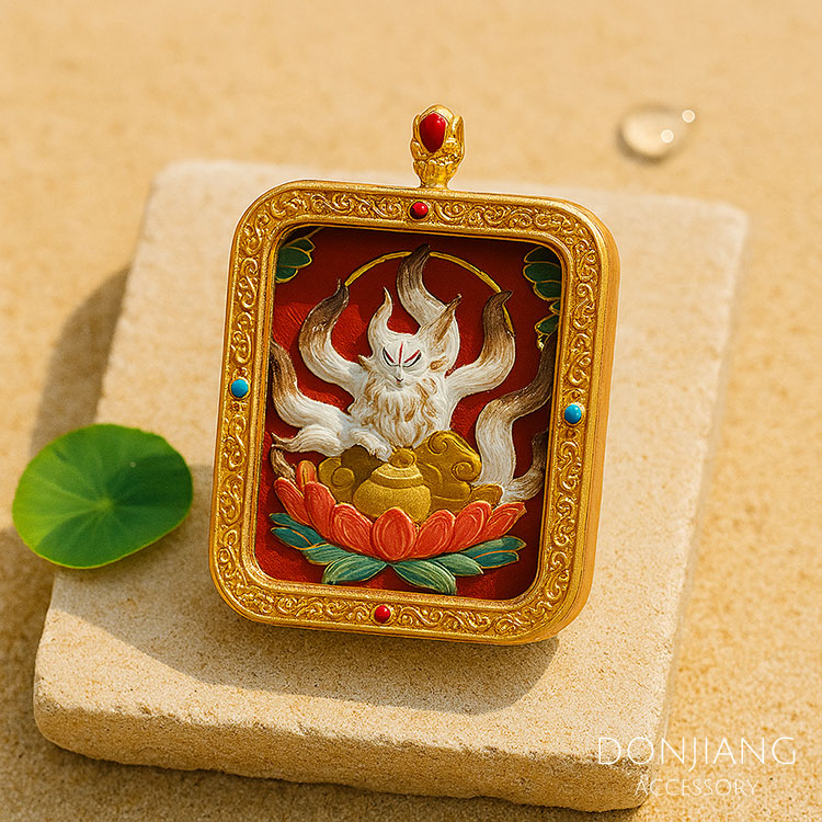 唐卡嘎烏硃砂吊墜