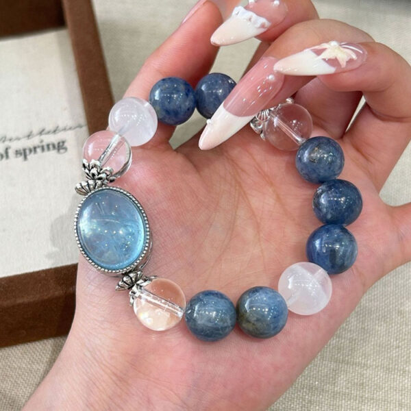 能量水晶手鍊 – 白水晶、白幽靈、藍晶石、海藍寶｜紓壓．好眠．放鬆
