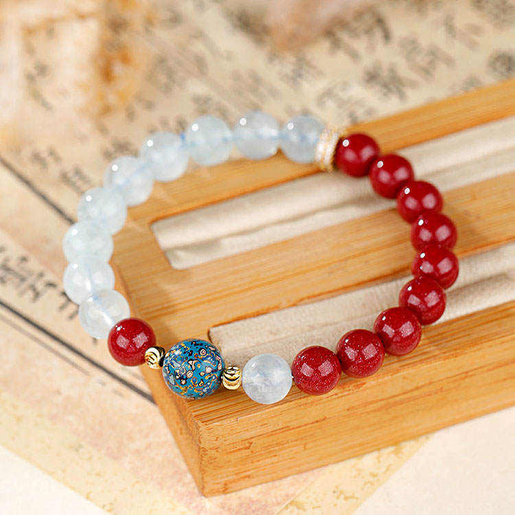 鴻運硃砂手鍊|朱紅納福 × 澄藍靜心:圖片 4