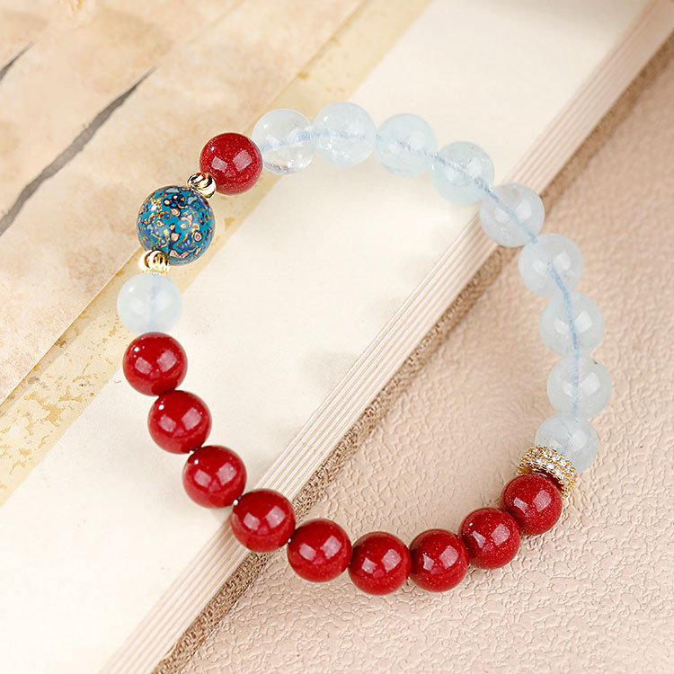 鴻運硃砂手鍊|朱紅納福 × 澄藍靜心:圖片 5