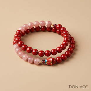 雙圈紅紋玉硃砂手鍊